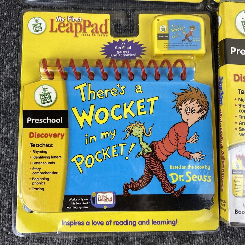 Lot Of 4 Leap Frog My First Leap Preschool Pad Learning Games Dr Seuss Disney - Picture 4 of 10